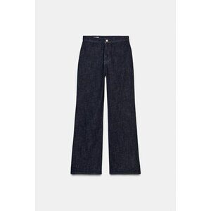 ZARA HIGH-WAIST DENIM EFFECT TROUSERS